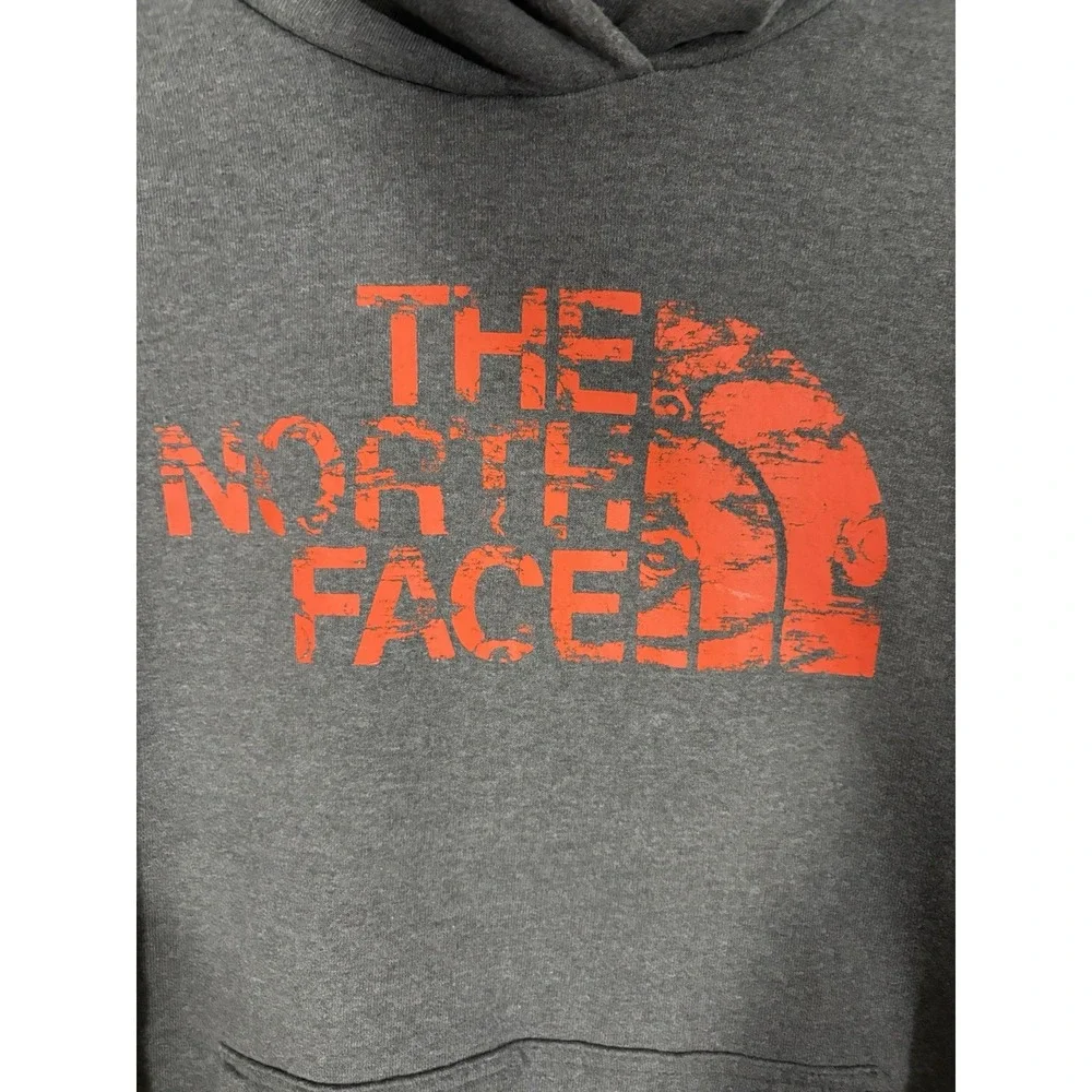 THE‎ NORTH FACE mens half dome pull over hoodie sweatshirt gray orange size XL